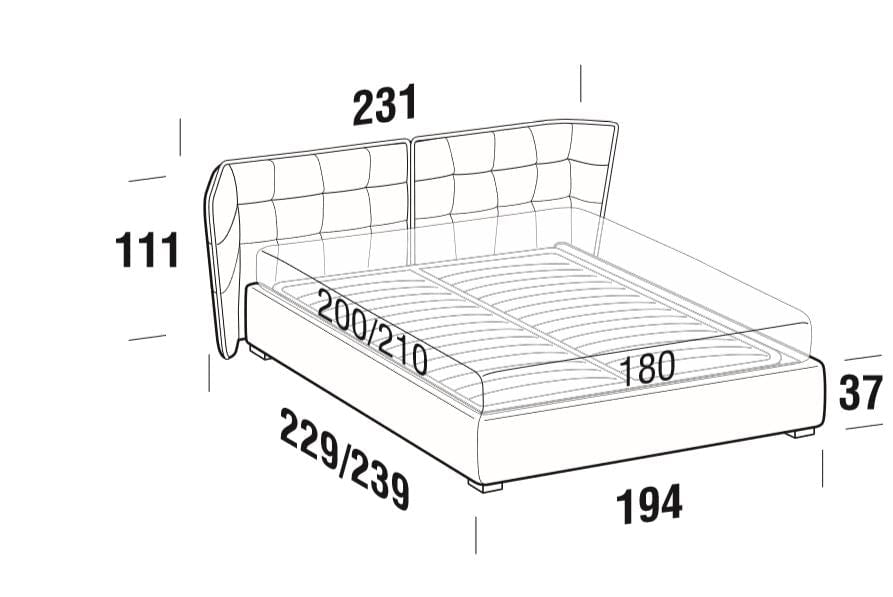 Letto matrimoniale con contenitore Aspenix Beige (6)