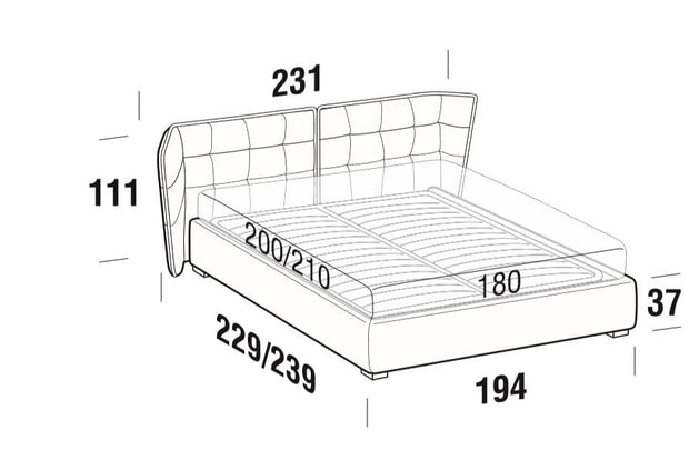 Letto matrimoniale con contenitore Aspenix Beige (6)