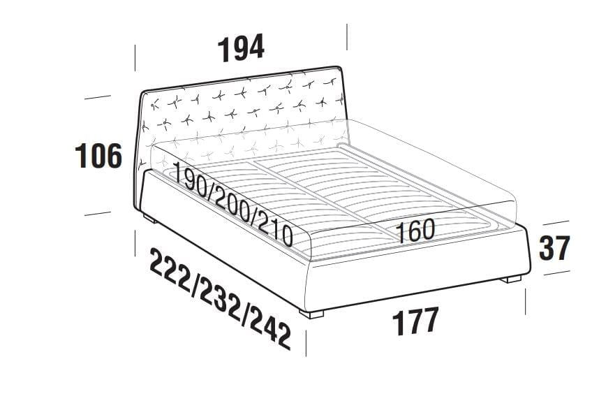 Letto matrimoniale con contenitore Atriumas Cappuccino (9)