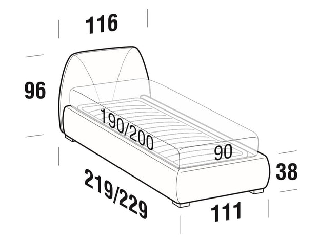 Letto matrimoniale con contenitore Belmondis Grigio (7)