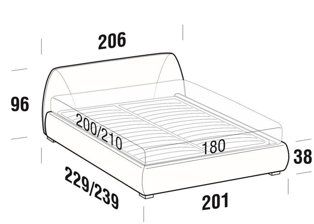 Letto matrimoniale con contenitore Belmondis Grigio (10)