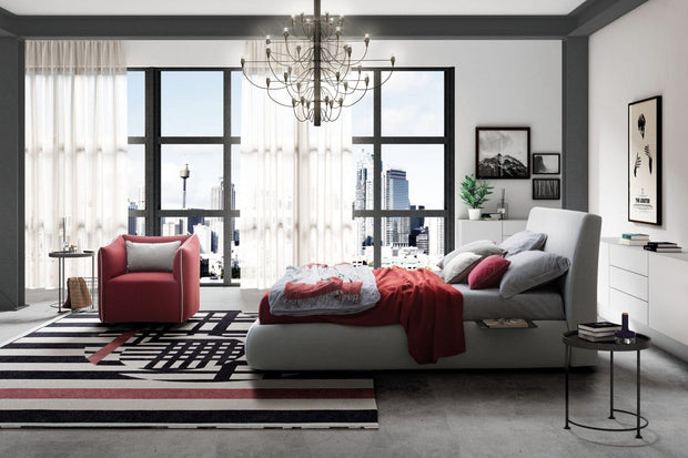 Letto matrimoniale con contenitore Breakis Grigio (1) & LCMFIT-PAT-TAPITAT-DEPOZ-BREAK