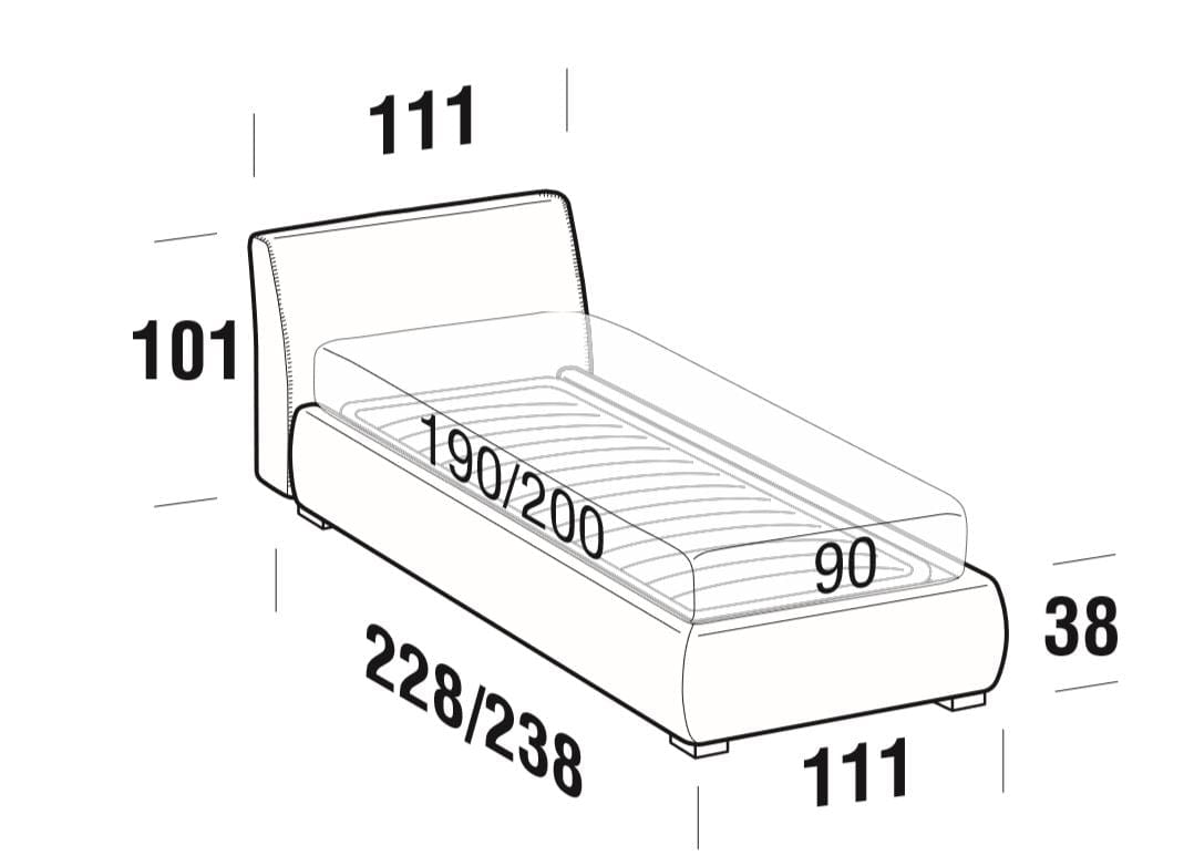 Letto matrimoniale con contenitore Breakis Grigio (5)