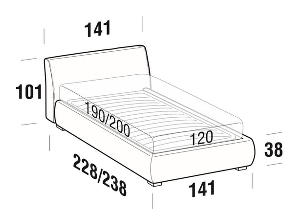 Letto matrimoniale con contenitore Breakis Grigio (6)