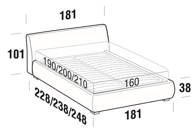 Letto matrimoniale con contenitore Breakis Grigio (7)