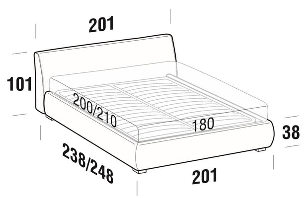Letto matrimoniale con contenitore Breakis Grigio (8)