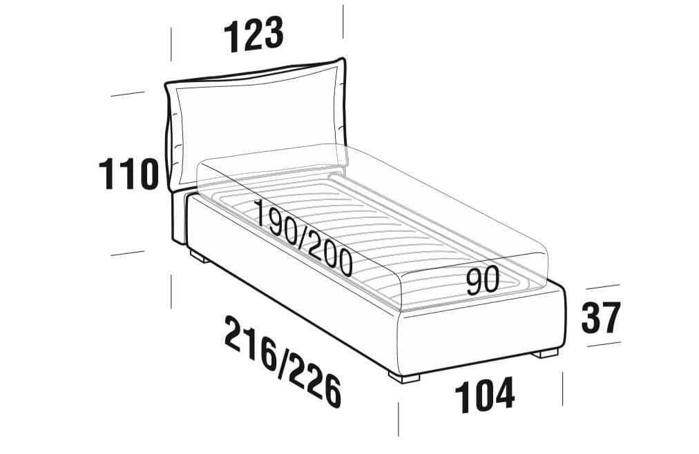 Letto matrimoniale con contenitore Catilina Grigio (6)
