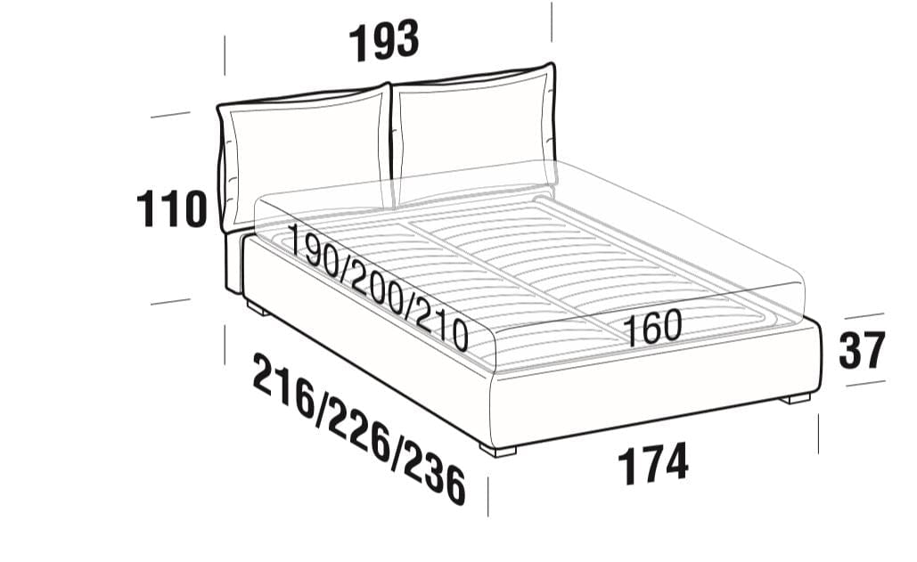 Letto matrimoniale con contenitore Catilina Grigio (8)
