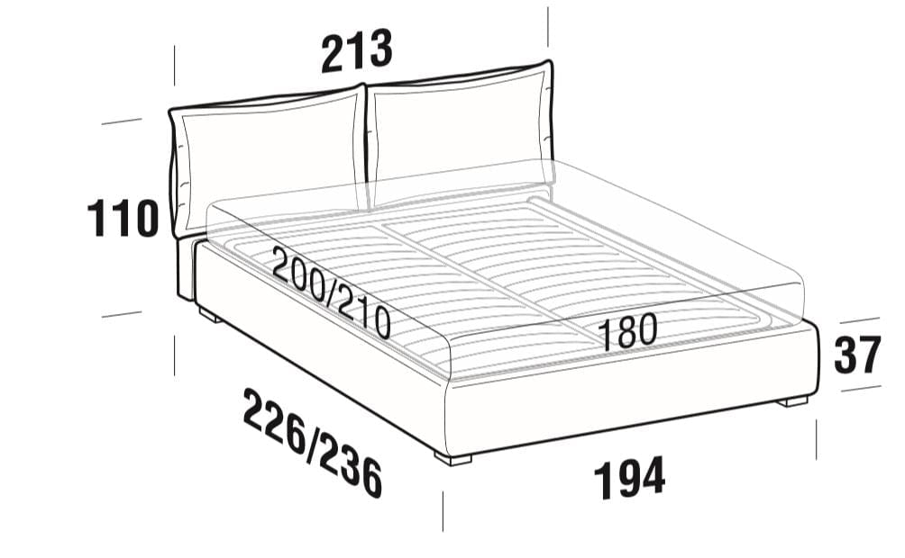 Letto matrimoniale con contenitore Catilina Grigio (9)