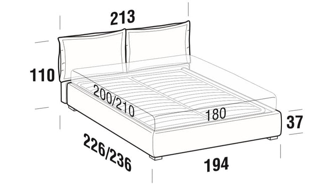 Letto matrimoniale con contenitore Catilina Grigio (9)