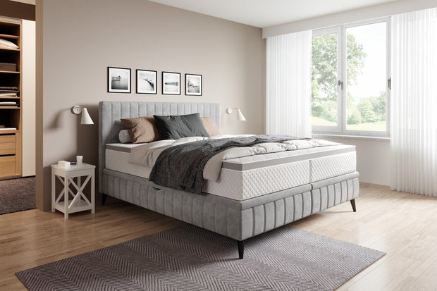 Letto matrimoniale con contenitore Cayanne Grigio & WRSLPL-PAT-2BOX-GAZOWE-CAYA-MONOLITH-84