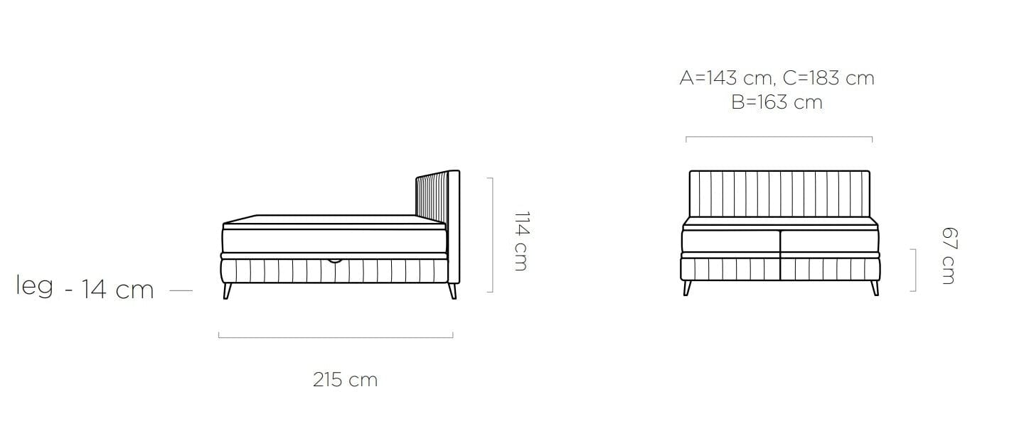 Letto matrimoniale con contenitore Cayanne Grigio (6)