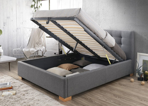 Letto matrimoniale con contenitore Christoffer Grigio (1)