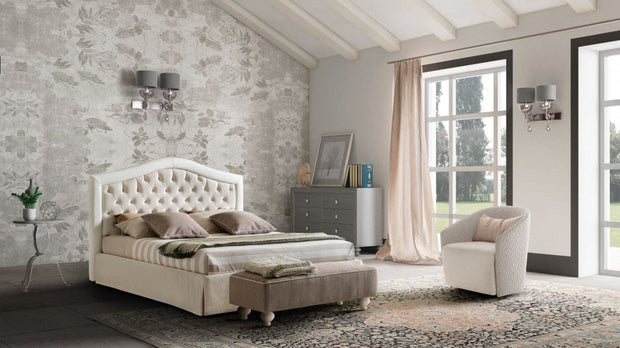 Letto matrimoniale con contenitore Damati Avorio & LCMFIT-PAT-DAMA-FLOOR-NEW
