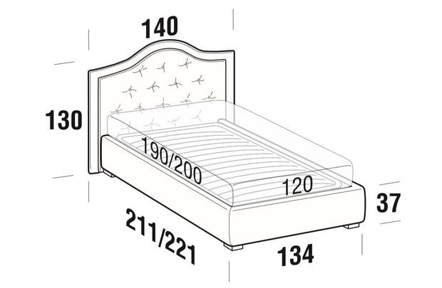 Letto matrimoniale con contenitore Damati Avorio (3)