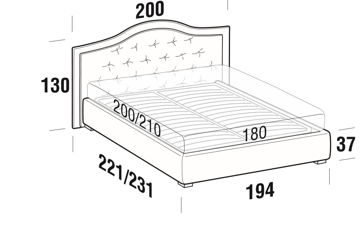Letto matrimoniale con contenitore Damati Avorio (5)