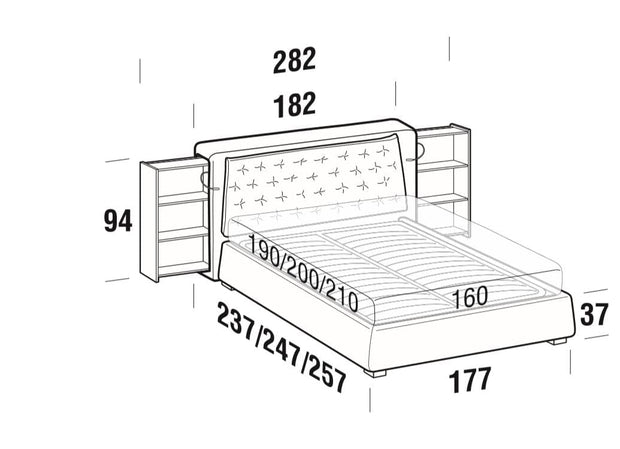 Letto matrimoniale con contenitore Donov Grigio (7)