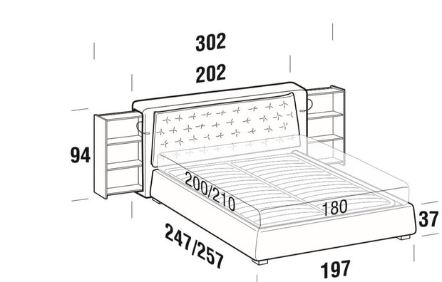 Letto matrimoniale con contenitore Donov Grigio (8)