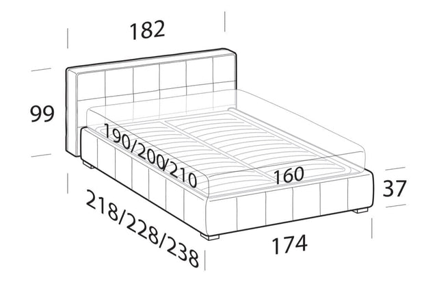 Letto matrimoniale con contenitore Gauchas Grigio (7)