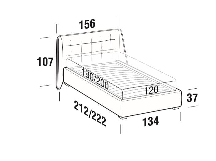 Letto matrimoniale con contenitore Gustav Grigio (4)