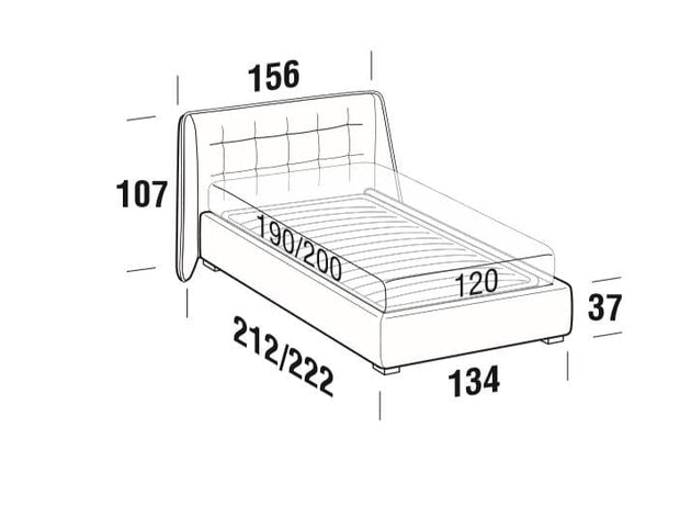 Letto matrimoniale con contenitore Gustav Grigio (4)