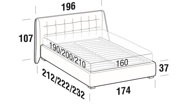 Letto matrimoniale con contenitore Gustav Grigio (5)