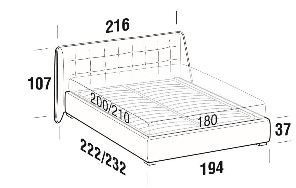 Letto matrimoniale con contenitore Gustav Grigio (6)