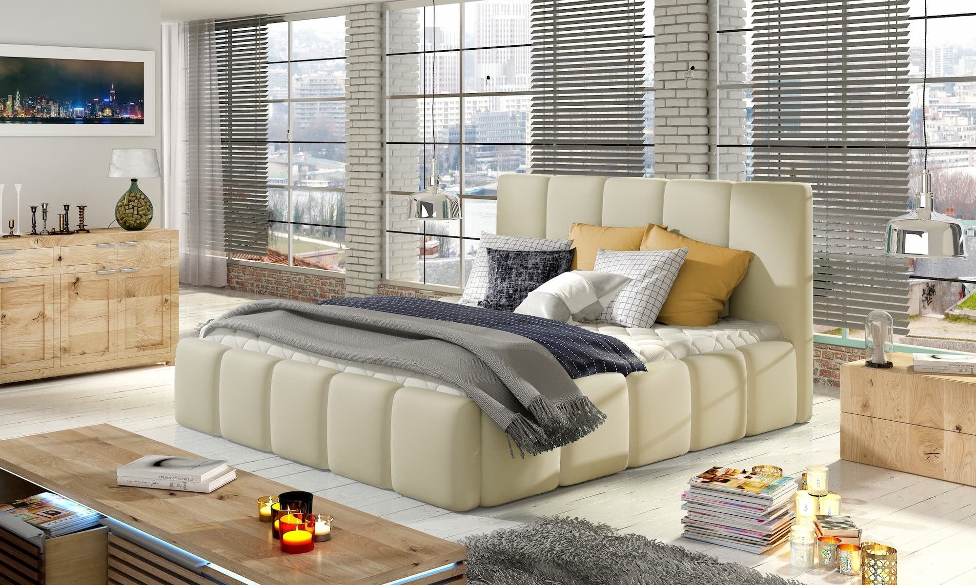 Letto matrimoniale con contenitore in ecopelle Edvis Eco (2)