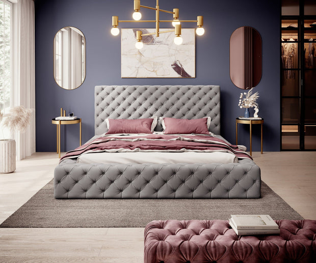 Letto matrimoniale con contenitore in ecopelle Principe Eco