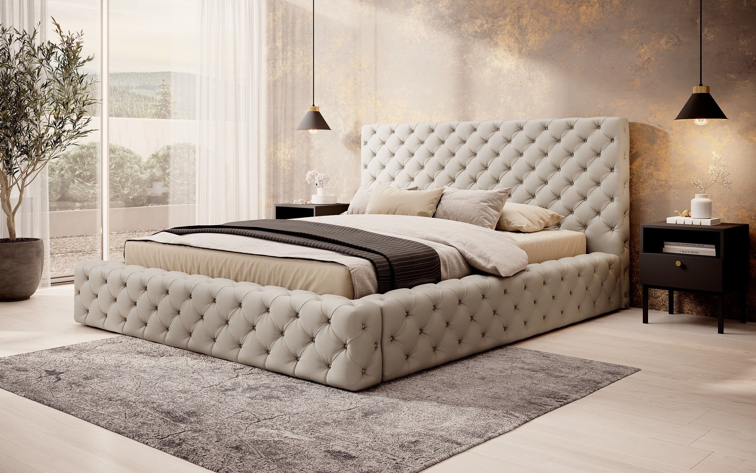 Letto matrimoniale con contenitore in ecopelle Principe Eco (5)