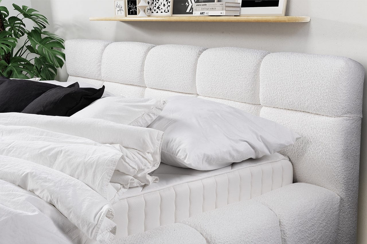 Letto matrimoniale con contenitore in tessuto Baloo Bianco (3)