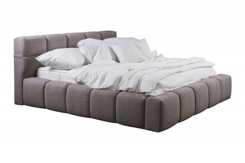 Letto matrimoniale con contenitore in tessuto Baloo Cappuccino