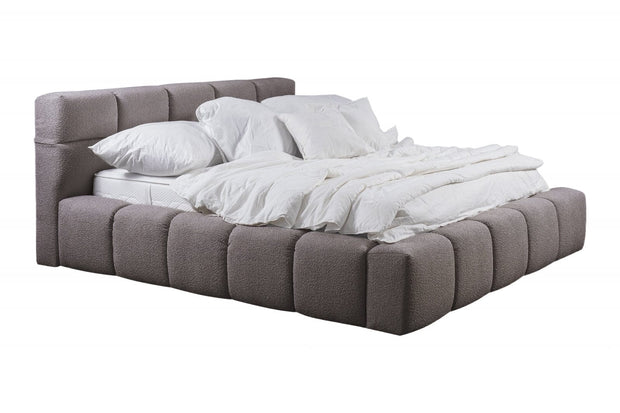 Letto matrimoniale con contenitore in tessuto Baloo Cappuccino