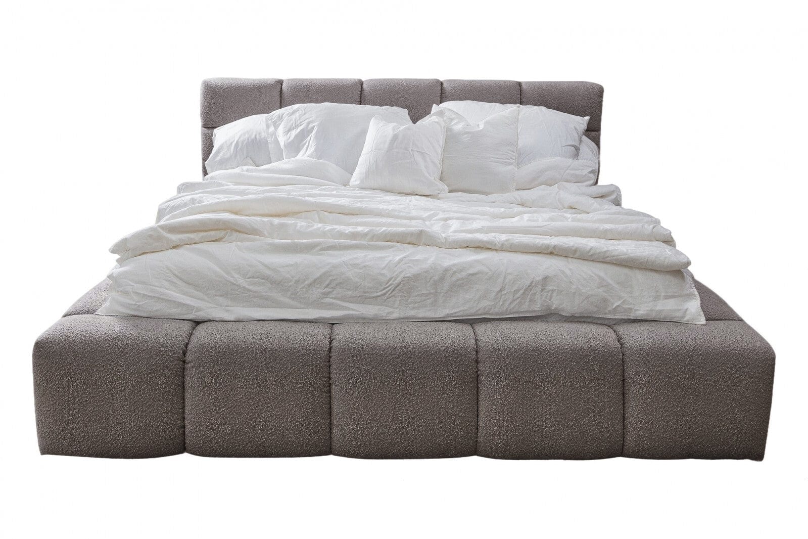 Letto matrimoniale con contenitore in tessuto Baloo Cappuccino (1)