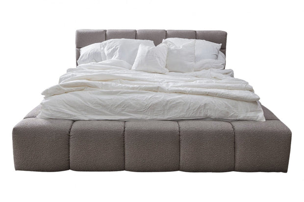 Letto matrimoniale con contenitore in tessuto Baloo Cappuccino (1)