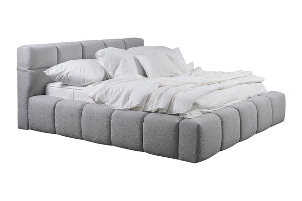 Letto matrimoniale con contenitore in tessuto Baloo Grigio