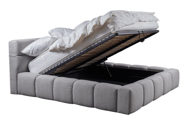Letto matrimoniale con contenitore in tessuto Baloo Grigio (1)