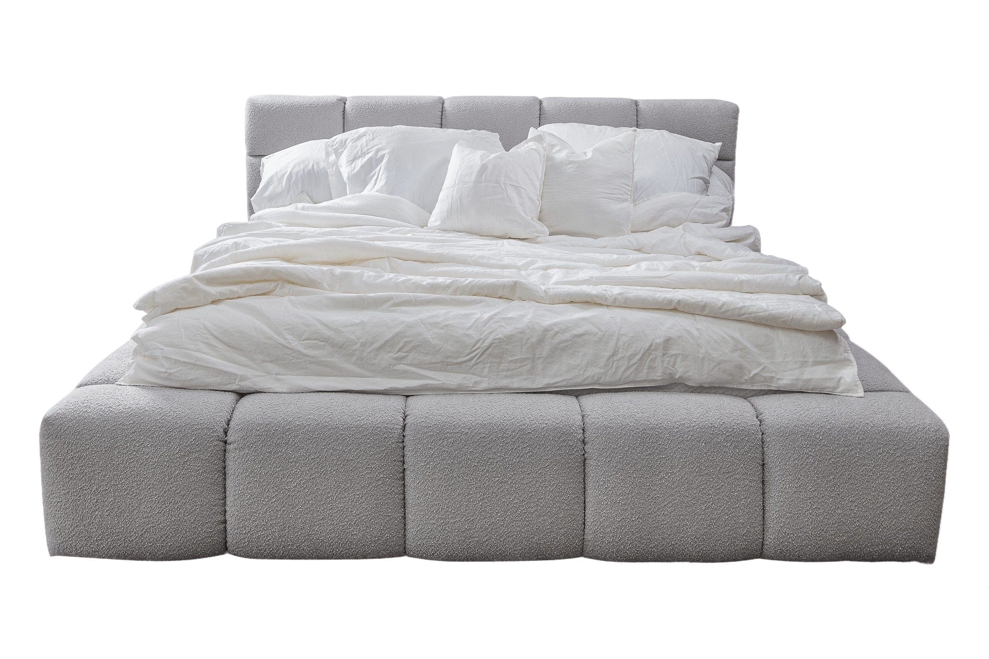 Letto matrimoniale con contenitore in tessuto Baloo Grigio (2)
