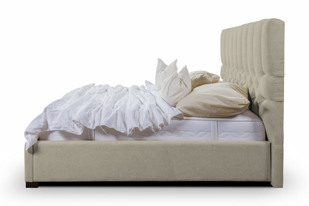Letto matrimoniale con contenitore in tessuto Brennero Beige (2)