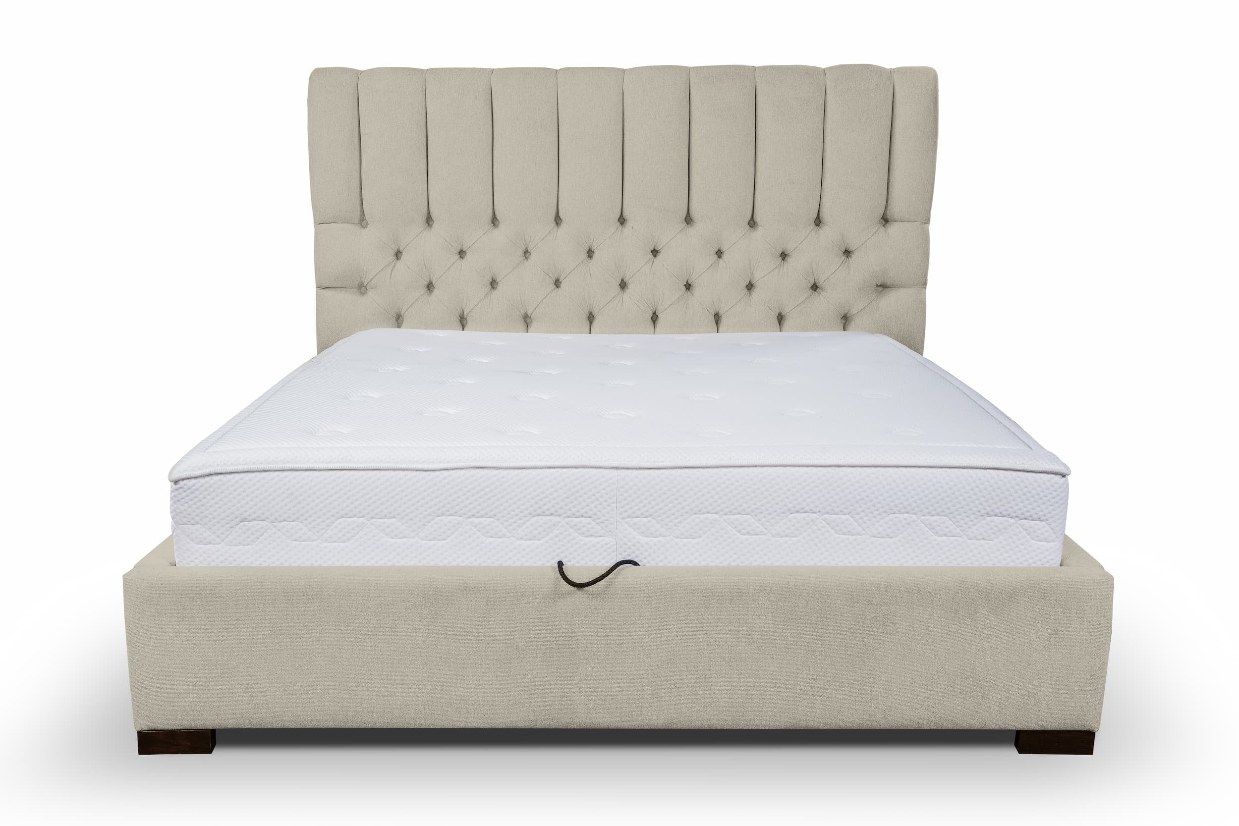 Letto matrimoniale con contenitore in tessuto Brennero Beige (4)