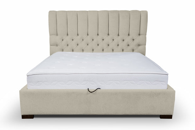Letto matrimoniale con contenitore in tessuto Brennero Beige (4)