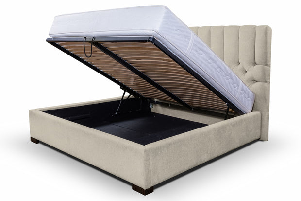 Letto matrimoniale con contenitore in tessuto Brennero Beige (7)