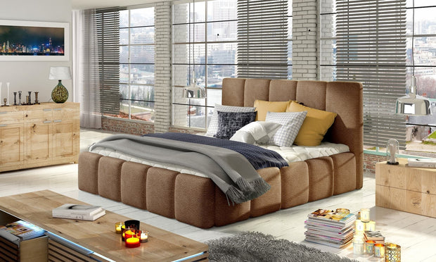 Letto matrimoniale con contenitore in tessuto Edvis Color (3) & ELTMPL-BED-EDVIGE-BEG-SET2-COLOR