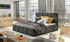 Letto matrimoniale con contenitore in tessuto Edvis Neutral & ELTMPL-BED-EDVIGE-BEG-SET2-NEUTRAL