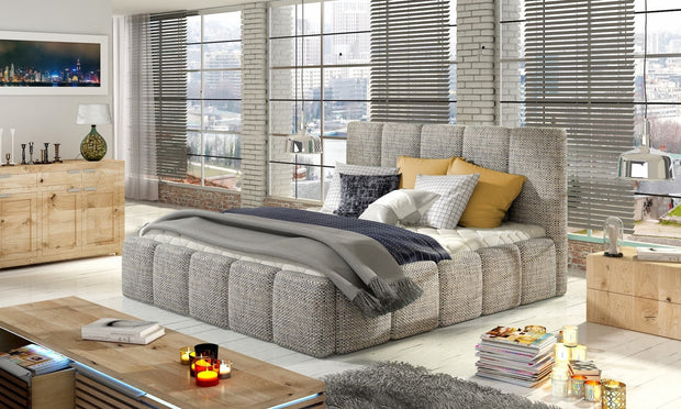 Letto matrimoniale con contenitore in tessuto Edvis Neutral (1)
