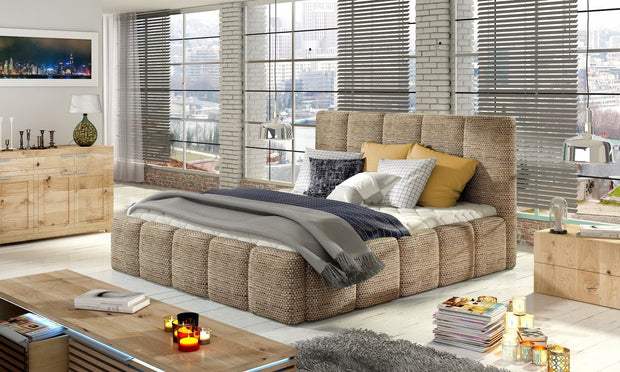 Letto matrimoniale con contenitore in tessuto Edvis Neutral (2)