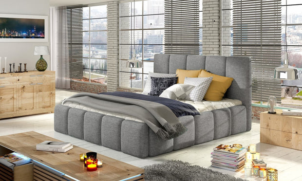 Letto matrimoniale con contenitore in tessuto Edvis Neutral (4)