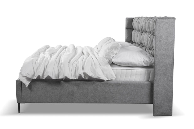 Letto matrimoniale con contenitore in tessuto Viviene Grigio (1)