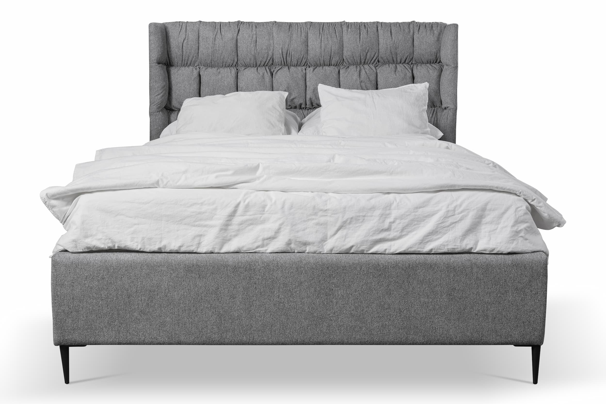 Letto matrimoniale con contenitore in tessuto Viviene Grigio (2)