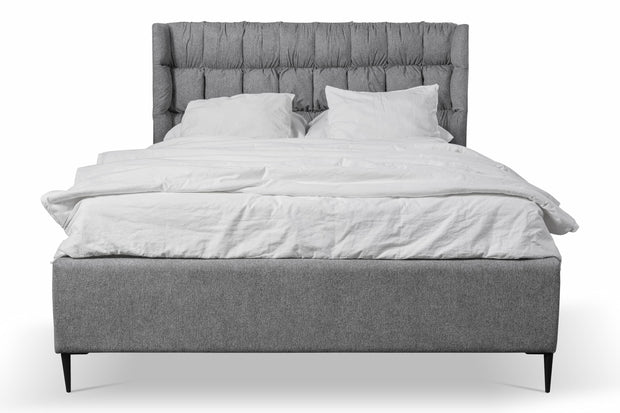 Letto matrimoniale con contenitore in tessuto Viviene Grigio (2)